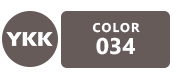Toutes les fermetures éclair YKK taupe avec le code couleur 034